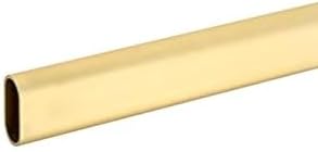 Oval Closet Rod with End Supports that have Dual Rear Facing 5mm Pins (Matte Brass, Custom 12-30 Inches)