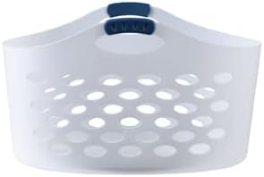 Rubbermaid 1.5 Bushel Capacity Durable Versatile Flex N Carry Portable Flexible Laundry Basket With Convenient Carrying Handles, White, Organization and Storage for Laundry/Garage/Home
