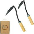 Reencle Homi Korean Hand Hoe Garden Tool, Forged Steel Blade with Wooden Handle, Traditional Handmade Weeding Digging and Planting Tool