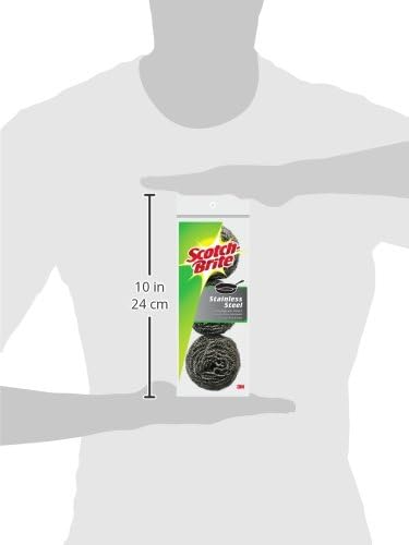Scotch-Brite Stainless Steel Scrubber for Cleaning Kitchen, Household, and Dishes - 3 Scrubbers (Pack of 2)