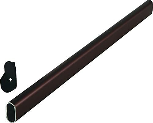 Oval Closet Rod with End Supports that have Dual Rear Facing 5mm Pins (Oil Rubbed Bronze, Custom 12-30 Inches)
