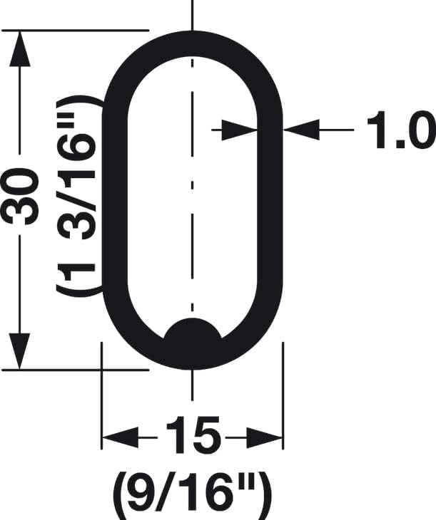 Oval Closet Rod with End Supports that have Dual Rear Facing 5mm Pins (Matte Aluminum, 24" Wide Space)