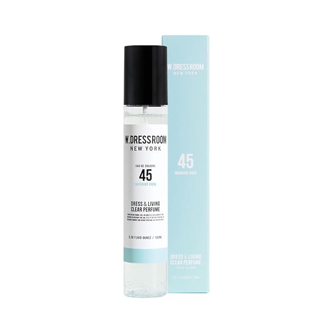 W.Dressroom No.45 Morning Rain Dress & Living Clear Perfume (5.28 oz) - Fresh Scent for Clothes, Fabrics, Carpets & Rooms, Natural Odor Eliminator, Eco-Friendly, Water-Based