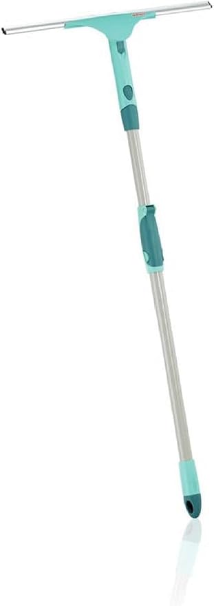Leifheit Window Squeegee XL and Telescope Handle 200 cm, Window Wiping Set, Window Squeegee and Long Handle, Easy Window Cleaning Click System Handle