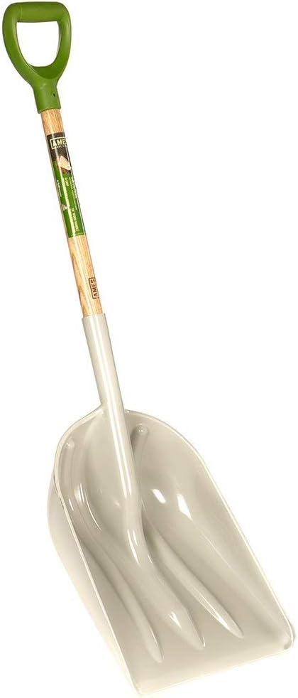 AMES 46-Inch Poly Scoop with Hardwood Handle and Ergonomic D-Grip, Ideal for Garden Care, Landscaping, Moving Shavings or Grain, Farming Tasks, and Heavy-Duty Yard Work