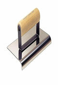 Kraft Tool CF241 Stainless Steel Highway Edger 1-1/2-Inch Radius 2-Inch Lip with Wood Handle, 9 x 6-Inch