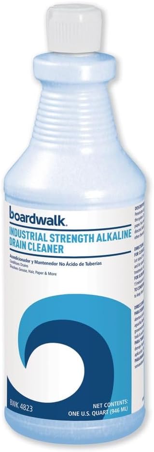 Boardwalk Industrial Strength Alkaline Drain Cleaner, 32 Oz Bottle, 12/carton