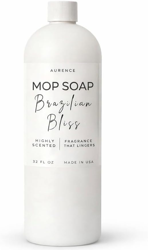 Mop Soap Highly Scented Luxury Floor Cleaner Concentrate - Brazilian Bliss Long Lasting Fragrance, No Rinse Formula for Hardwood, Tile, Laminate & Stone, 32 oz, Made in USA