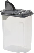 3.5 Quart Plastic Food Dispenser, Clear Bottle with Gray Lid (1 piece) 7.5 inches long x 3.75 inches wide x 9.25 inches high