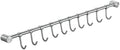 Premium Stainless Steel Kitchen Tool Utensil Organizer Bar Rack with Movable Hooks for Pan Pot Spoon Towel (Transitional, 10 Hooks)