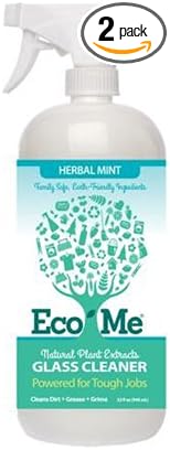 Eco-Me Household Cleaners Glass & Window Cleaner, Herbal Mint 32 fl. oz. (a) - 2pc