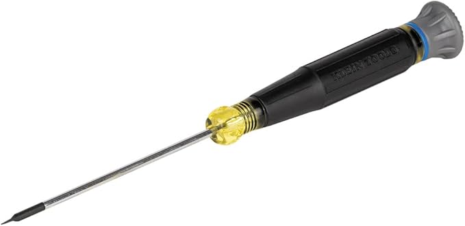 Klein Tools 6243 Mini Precision Screwdriver, 3/32-Inch Slotted, Features Cushion-Grip Handle, Rotating Cap, Color Coded Ring, 3-Inch Shank