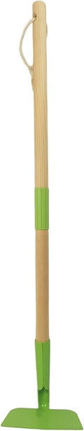 Small Garden Hoe-Kid's Size Wooden Handle Metal Head Hoe (Green)