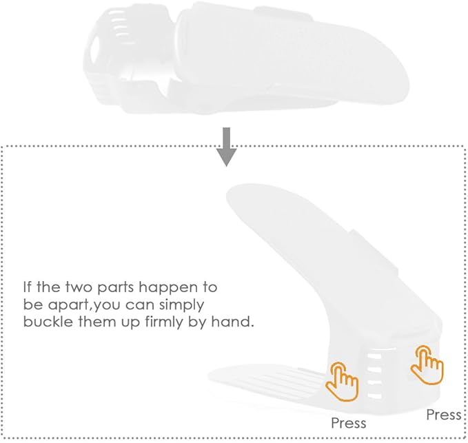 Soerreo Shoe Slot Storage Box Adjustable Shoe Rack Save Space Suitable for High Low Heels, Sneakers and Sandals (10 Piece Set,White)