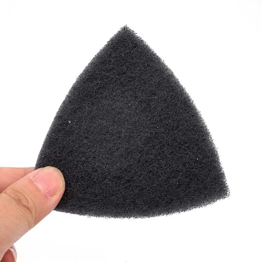 15Pcs Triangle Scouring Pad 90x90x90mm 240 to 800 Grit Heavy Nylon Cleaning Cloth Hook and Loop,5pcs of Each Grit
