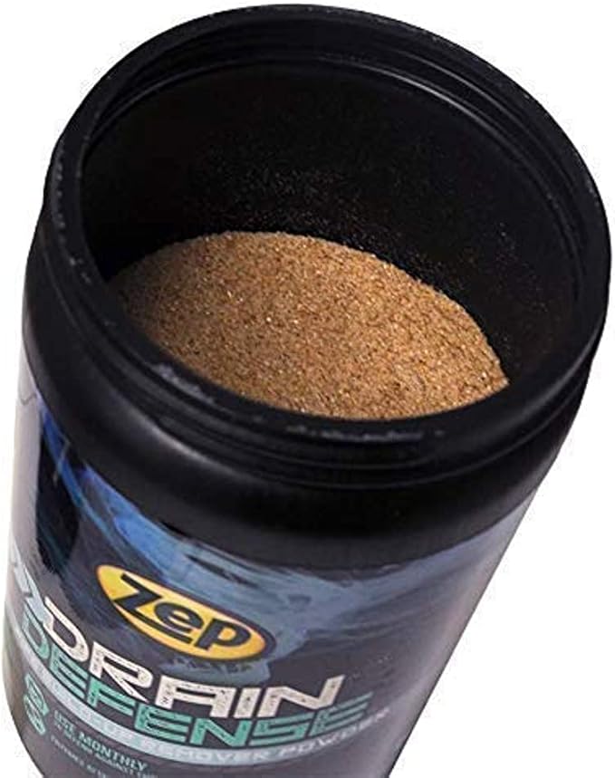 Zep Drain Defense Enzymatic Drain Cleaner Powder 18 oz (Case of 12) ZDC16 - Safe for Pipes and Septic Systems