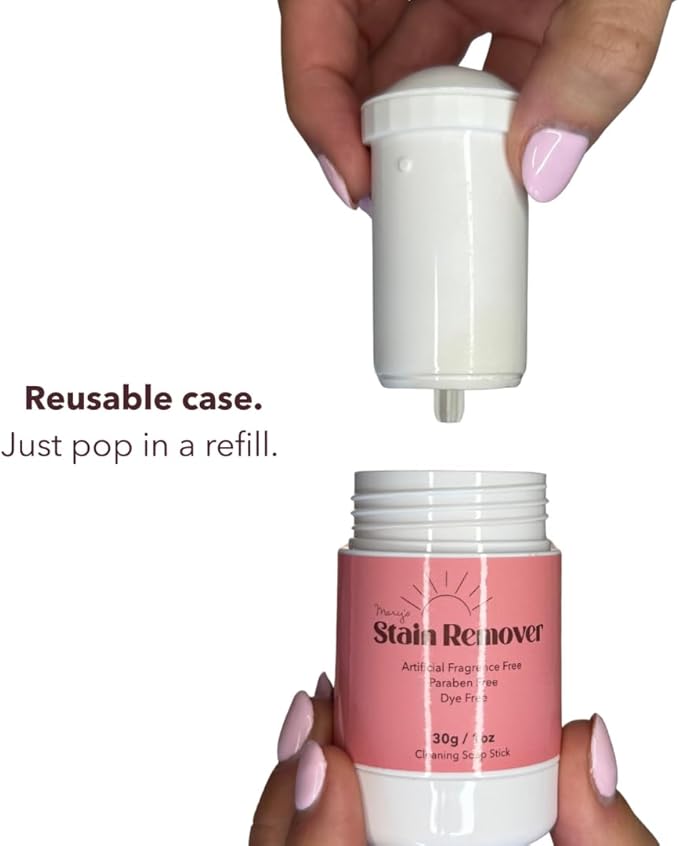 Mary's Stain Remover - Replacement Cartridges (2-Pack) - Requires Stain Stick Outer Case. Natural & Effective, Only 6 Ingredients, For Baby Clothes, Kids & Toddlers, Sport, Tough Stains