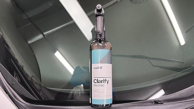 CARPRO Clarify PH₂OBIC- Glass Cleaner & Sealant, Streak-Free and Rain Repellent - Safe for Interior and Exterior Glass & Windshields - Hydrophobic Slickness Reduces Wiper Chatter - Liter (34oz)