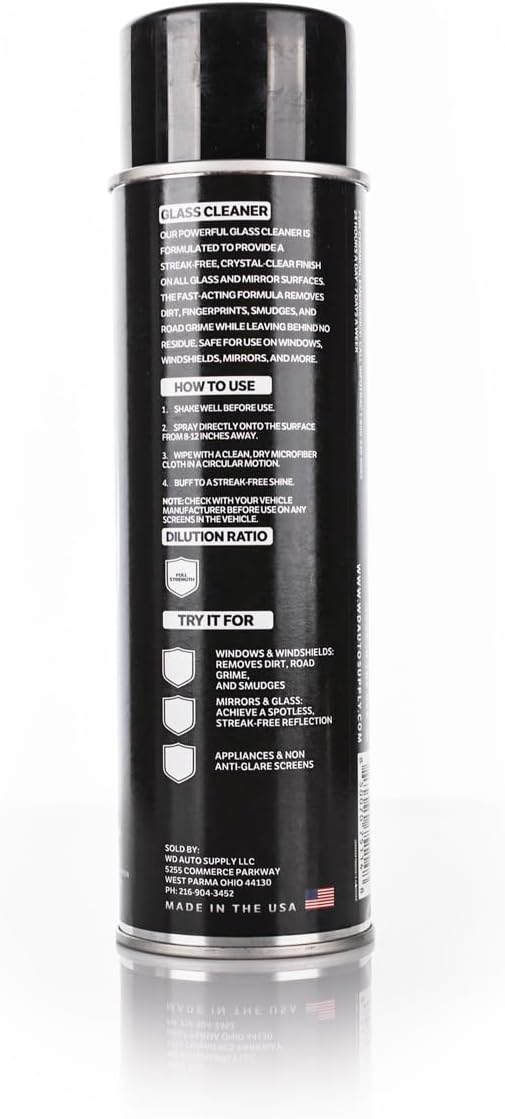 Glass Cleaner - Ammonia-Free, Streak-Free Automotive Window & Mirror Spray - 2 Pack