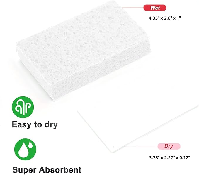 24 - Pack Non-Scratch Scrub Sponges - Sponges for Dishes and Washing Dishes, Cleaning Sponges for Kitchen Home and More（White）