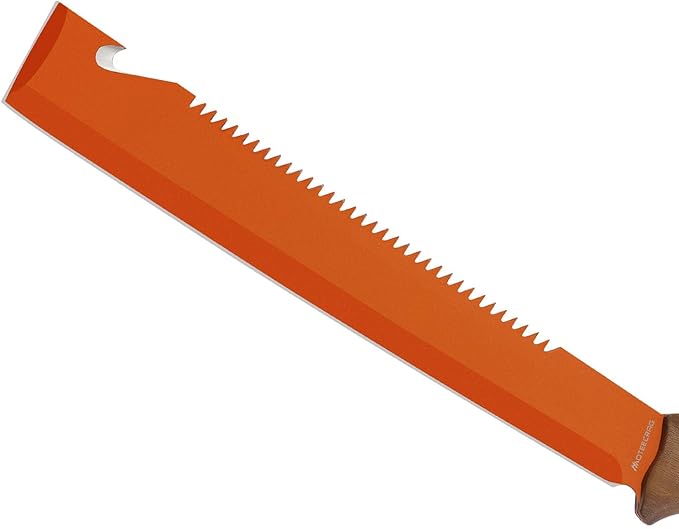 19" Heavy Duty Machete with Saw Orange, Professional Grade All-Purpose Machete for Cutting Trees, Yard Work, Land Clearing, Brush Clearing and Camping