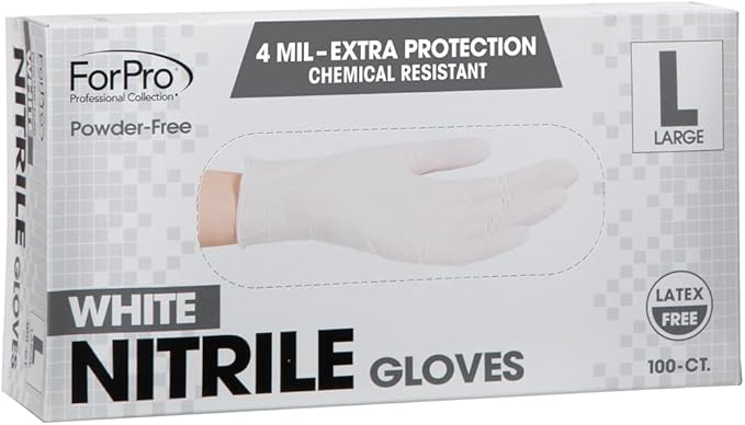 ForPro Disposable Nitrile Gloves, Chemical Resistant, Powder-Free, Latex-Free, Non-Sterile, Food Safe, 4 Mil