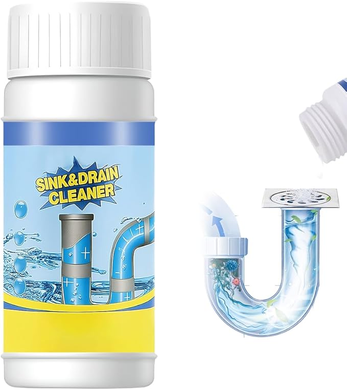2026 New Multi-functional Sink & Drain Cleaner Powder, Quick Foaming Heavy Duty Clog Remover for Kitchen, Bathroom, Shower & Sewer Drains (1PC)