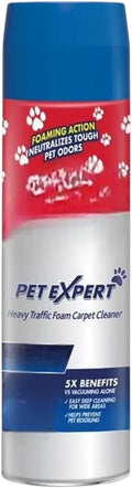 High Traffic Carpet Stain Cleaner Foam with Odor Remover, Deep Cleaning Carpet & Rug Solution for Pet Messes and Tough Stains, 22 oz