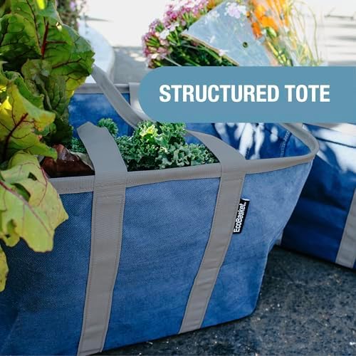 CleverMade EcoBasket 30L Collapsible Tote Basket – Reusable Grocery Tote That Stands Upright, Foldable Shopping Basket for Car Trunk Storage, Heavy Duty Utility Bag, 30 lb Capacity - Gray