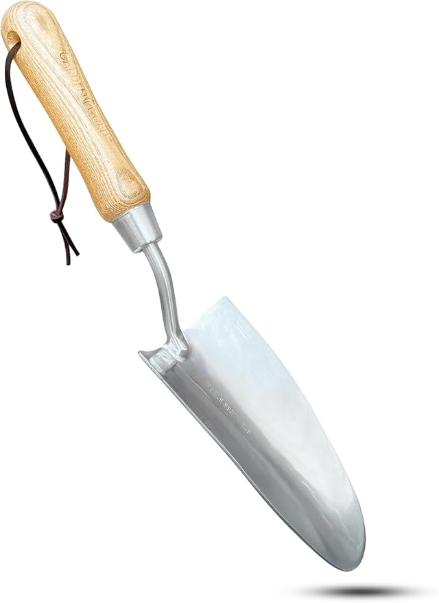 Garden Guru Eco Super Strong Garden Trowel with Ergonomic Wood Handle - 100% Recycled Stainless Steel - Rust Resistant - FSC Certified Wood - Perfect Tool for Gardening Weeding Transplanting (2 Pack)
