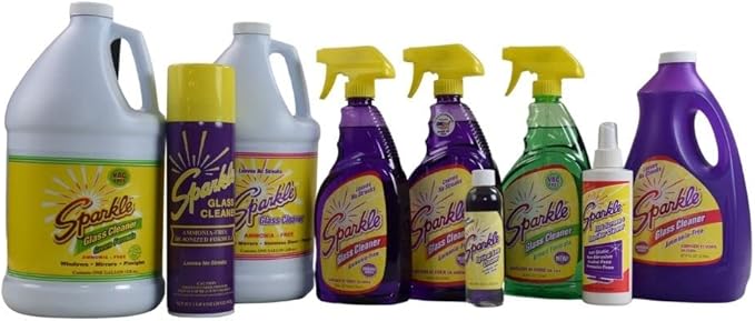 Sparkle Glass Cleaner Aerosol Spray Bottle, Ammonia-Free De-Ionized Formula, Leaves No Streaks, 20-Ounce Bottle (Pack of 1)