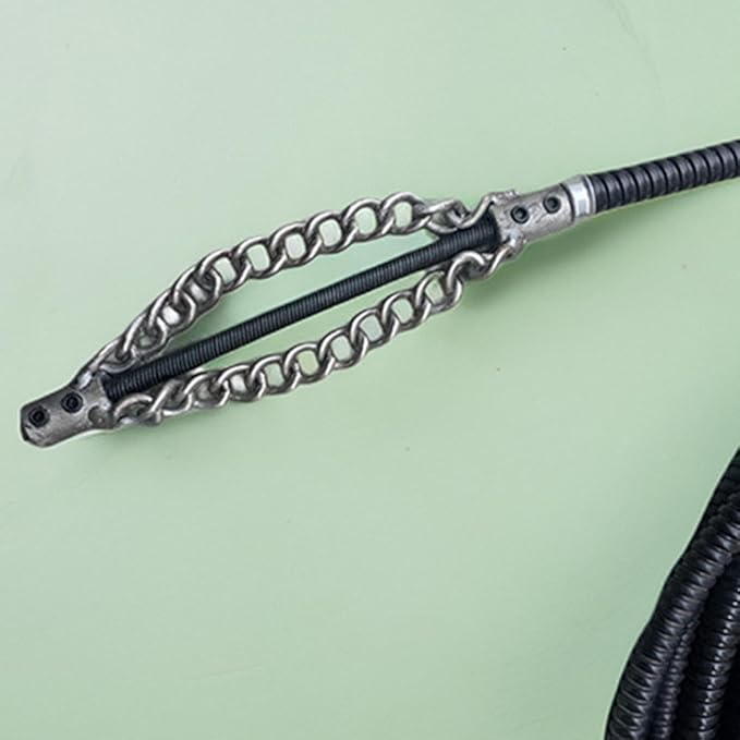Flex‑Shaft Sewer Descaling Chain, Multi-Purpose PVC Pipe Maintenance Tool, Flex-Shaft Sewer Descaling Tool, Drain Clog Remover, Pipeline Unclogging Tool, for 16mm Spring, Without Spring