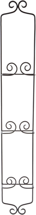 Bard's Black Wrought Iron Wall Mountable Vertical Hanger for 3 Plates, 39" H x 6" W x 2" D (For 8.5"-10" Plates), Pack of 6