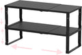 Adjustable Metal Shelving Unit, Stackable & Expendable Storage Rack for Home/Office/Kitchen, Space-Saving，Sturdy&Durable，Easy Assembly (2PACKS/Large/Black