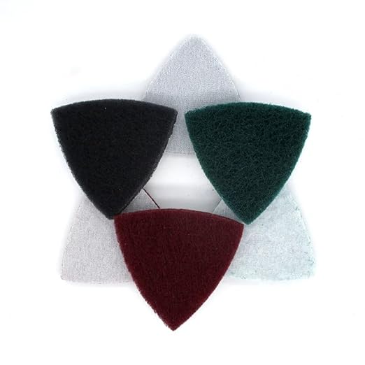 15Pcs Triangle Scouring Pad 90x90x90mm 240 to 800 Grit Heavy Nylon Cleaning Cloth Hook and Loop,800