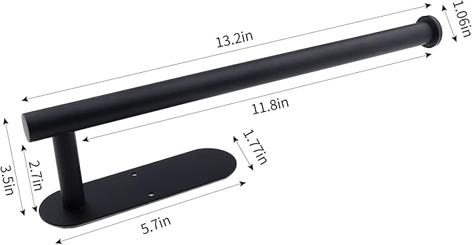 Paper Towel Holders-Blcak,Paper Towels Rolls - for Kitchen,Paper Towels Bulk- Self-Adhesive Under Cabinet,Both Available in Adhesive and Screws,Stainless Steel(Black 2PC)