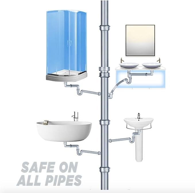 Sink and Drain Cleaner, Wild Tornado Pipe Dredge, Drain Cleaner for Toilet Kitchen, Pipes Cleaning Tool (2)