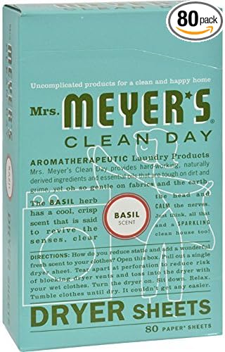 Mrs. Meyer'S Dryer Sheets Basil 80 Sht