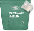 HEX Performance Laundry Detergent Packs for Activewear & Technical Fabrics, Deep Odor & Sweat Removal Without Fragrance, Eco-Friendly Biodegradable Formula, HE Compatible, Unscented, 75 Count