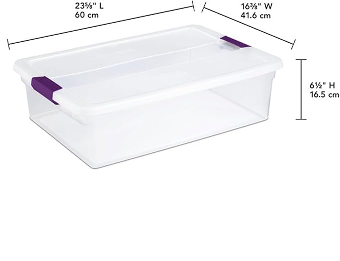 Sterilite 6-Pack 32 Quart ClearView Latch Box, Stackable Organizer Bins with Latching Lids - Clear Plastic Organization Containers for Closet, Bedroom, Shelving Units and Everyday Home Storage