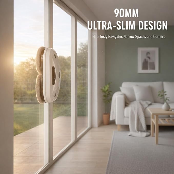 Automatic Window Cleaning Robot: Window Cleaner Robot Inside/Outside with 2800Pa Suction, Edge Detection & Anti-Drop Protection - Remote Control for Glass Mirror Washing