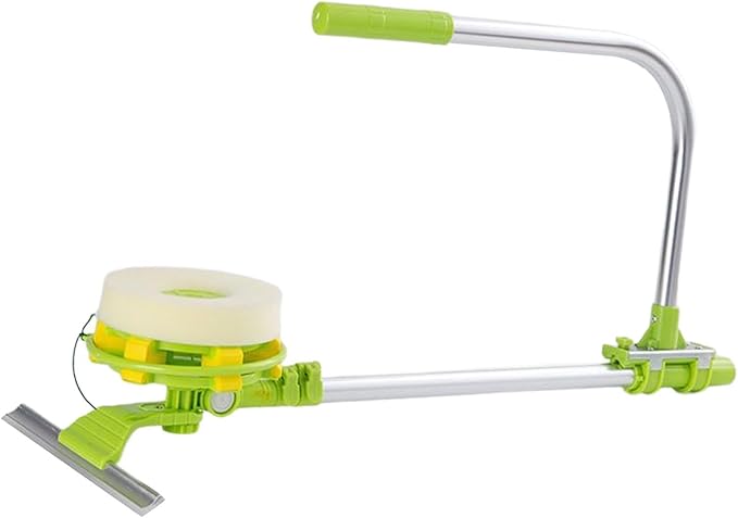 Window Cleaner Squeegee, External Window Washer U Shape Window Cleaner Window Squeegee with Long Handle for Car Windshield Tiles Wall Clean (Round Head)