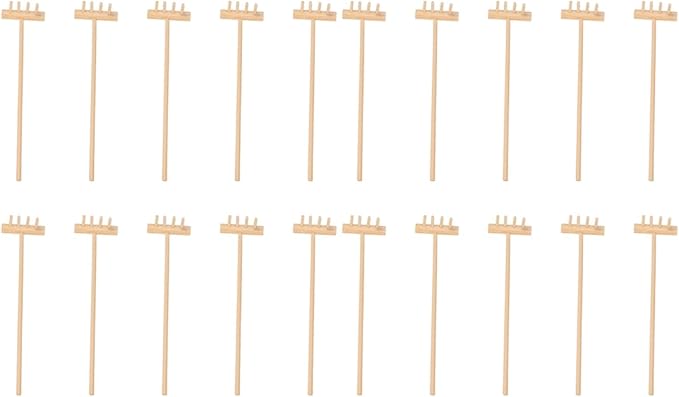 YARNOW 20 Pcs Bamboo Zen Garden Rakes Mini Tabletop Sandbox Tools for Home Decoration, 5.5 x 1.4 x 1.6 Inch