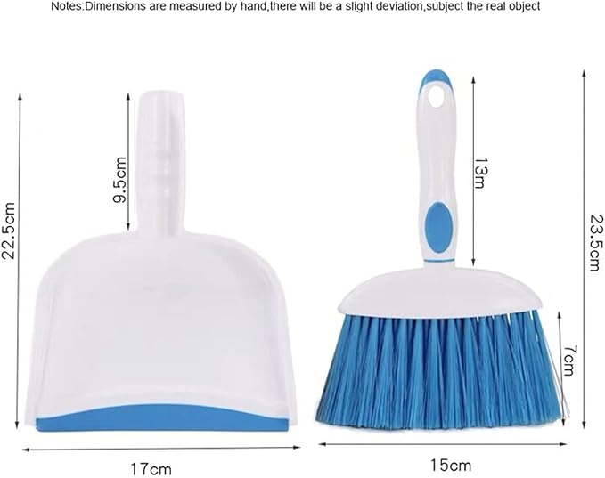 Mini Broom and Dustpan Set-Mini Whisk Set for Desk, Housekeeping, Office, Kitchen, Pet Nest, etc.,Daily Cleaning Necessity Plastic Mini Dustpan Set (Blue)