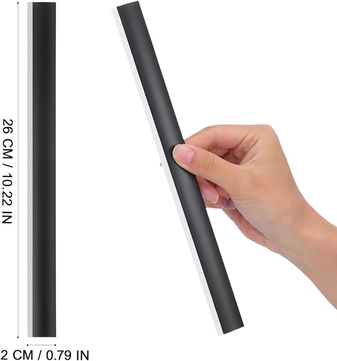 4 Pcs Dustpan Edge Strip Replacement Dust Pan Edger Lip Strips Parts Garbage Shovel Closing Inlet Soft Pressing Lips Protector Rubber Dustpan Repair Accessories for Home and Office Black