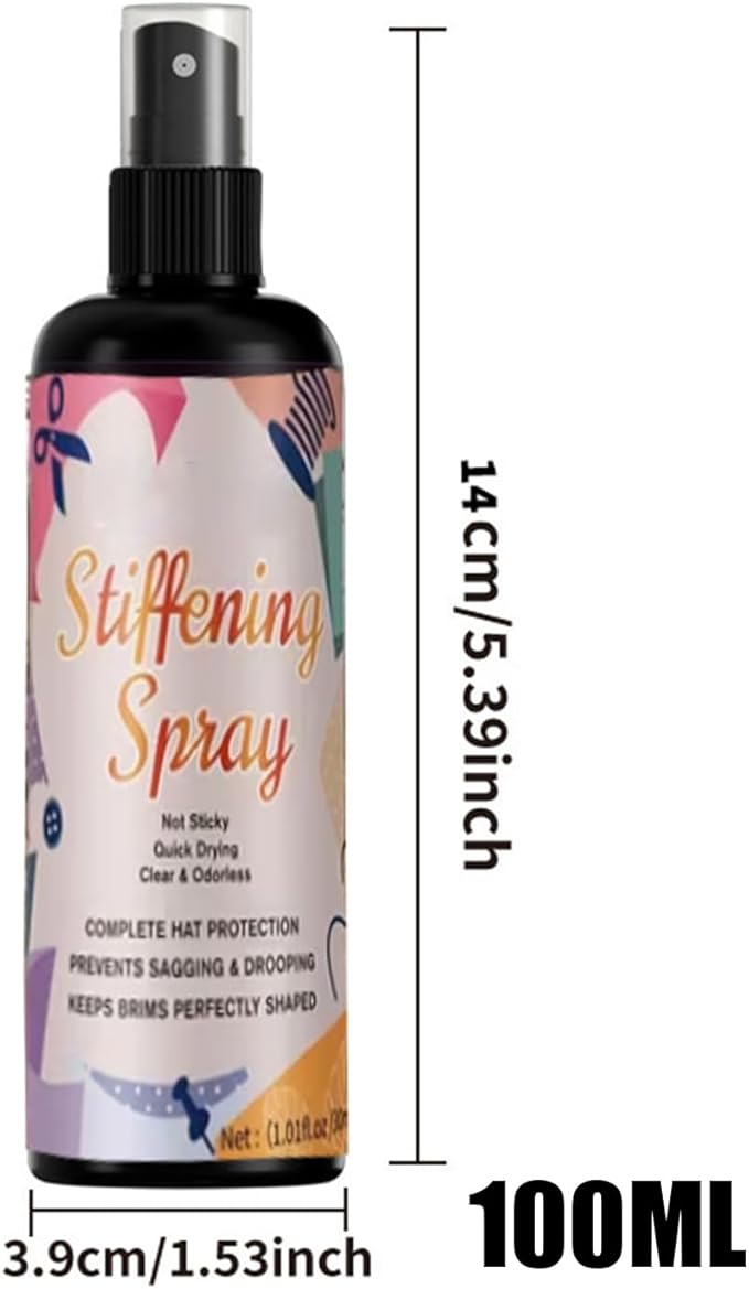 Fabric Stiffener, Stiffen Quick Fabric Spray, 100ml Quick Drying Hardener, Felt Hat Stiffener, For Lace Wool Felt Crochet Craft Projects Holiday Decorations