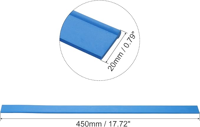 MECCANIXITY Replacement Squeegee Rubber for Window, Glass, Shower Doors, Tile Wall, 17.72 Inch, Blue Pack of 4