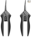AC Infinity 6.6” Stainless Steel Curved Pruning Shear 2-Pack, Lightweight Ergonomic Design, Curved Precision Blades with Nonstick Teflon Coating for Gardening, Hydroponics, Grow Tents