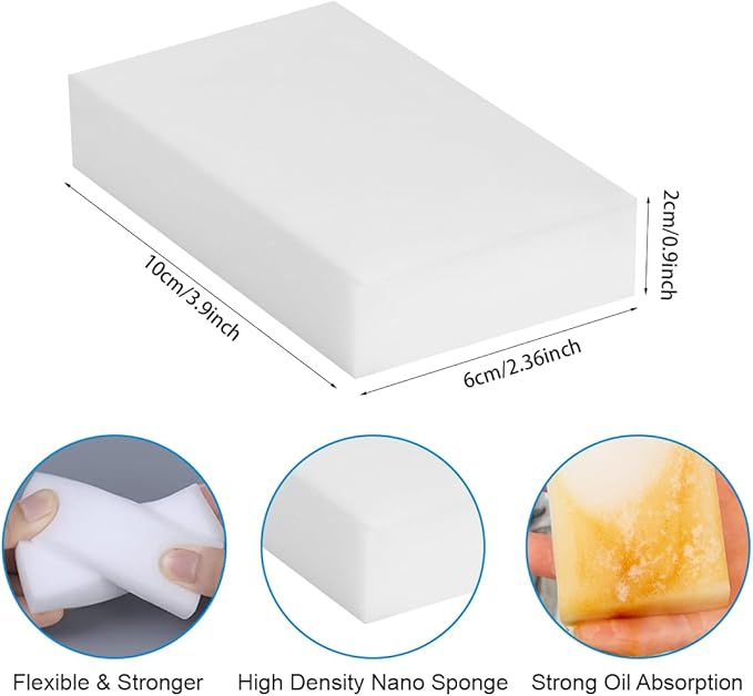 Magic Sponge Eraser Foam Cleaning Sponges 10PCS Multi-Functional Power Scrubber for Kitchen Dish Household Cleaning Bathroom Toilet Wall Cleaner