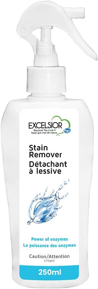Excelsior HE Laundry Stain Remover Spray for cleaning clothes naturally with enzymes- 250 Millilitres color-safe and Eco-friendly